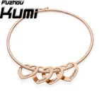 Unique 5 hearts Pieces Design Rose Gold Latest Bangle Bracelet For Sale