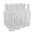 Navy blue 750ml empty wine glass bottle with rubber stopper