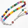 Muslim Colorful Agate Rosary Bracelet 33 Beads Tiesbiha Tassel Rosary Wholesale