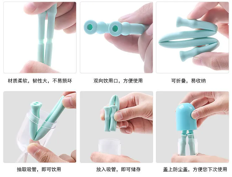 silicone folding straw