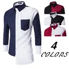 Wholesale korean men's slim lapel long sleeve shirt for men