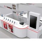 Cell Phone Case Display Stand Counter Wooden Mobile Repair Work Table Mobile Kiosk for Mall Kiosk