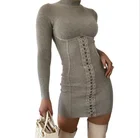 Long Sleeved Dress 2020 Autumn And Winter Women's Round Neck Long Sleeved Lace Slim Dress Women