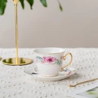 New design porcelain coffee gold line with handle personalized ceramic mug tea cups and saucers