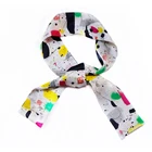 Fashion Headwear Narrow Neck Scarf Women's Skinny Silk Scarves