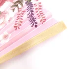 Silk Folding Hand Fan Hand Fan Bamboo Custom Printed Japanese Sakura Bamboo Silk Folding Hand Fan