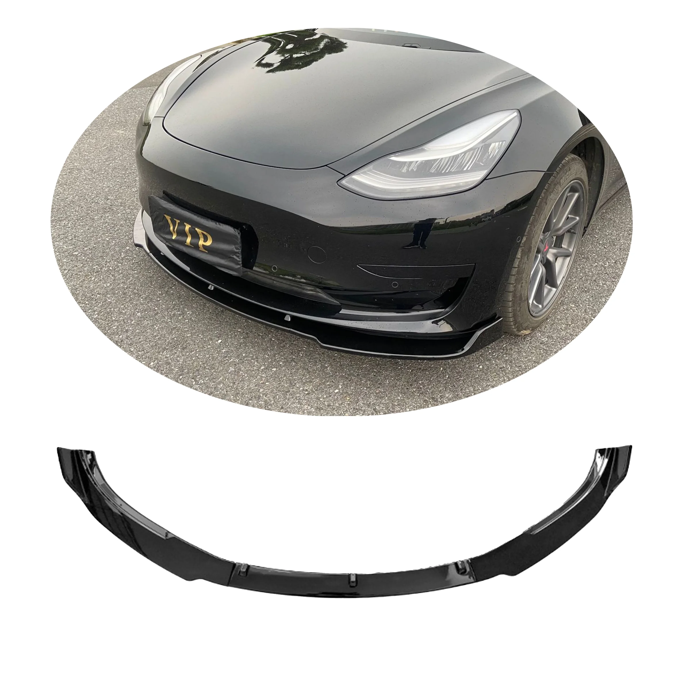 Carbon Fiber Look Front Bumper Lip Spoiler Splitter Side Body Kit Trim