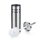 Factory wholesale bathroom cleaning durable toilet brush set with tall stainless steel holder
