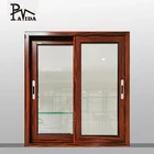 aluminium sliding windows brown Color Sliding Balcony Thermal Break Aluminum frame double glazed Window