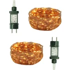 Waterproof 100 200 300 500 1000 LED Fairy 10m 100m Copper Wire EU UK Plug String Lights for Party Christmas Wedding