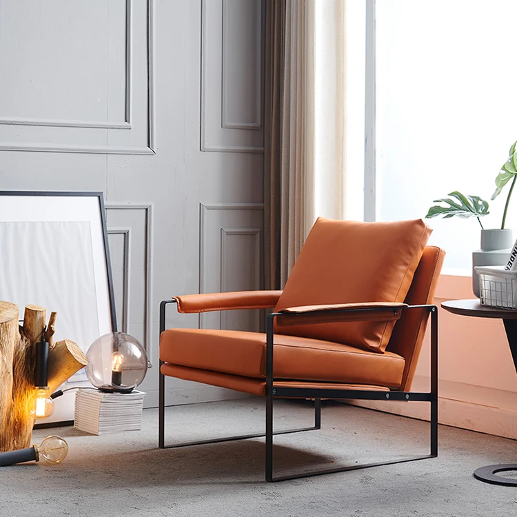 Contemporary Designer antique leather Leisure Chair for coffee shop and bedroom