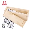 Hot 28 PCS Children Educational Play Puzzle Game Wood Mini Domino Set For Kids 3+
