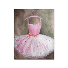 Cheap Price Hand-painted High Quality Impressionist Oil Painting on Canvas Pink Dress Oil Painting