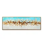 Latest Golden Foil Art Oil Painting Printed Canvas Picture Framed For Living Room