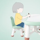 Furniture New Children's Study Table Indoor Chairs Kids Plastic Table And Chair Set For Kids Cartoon Cute Furniture Set