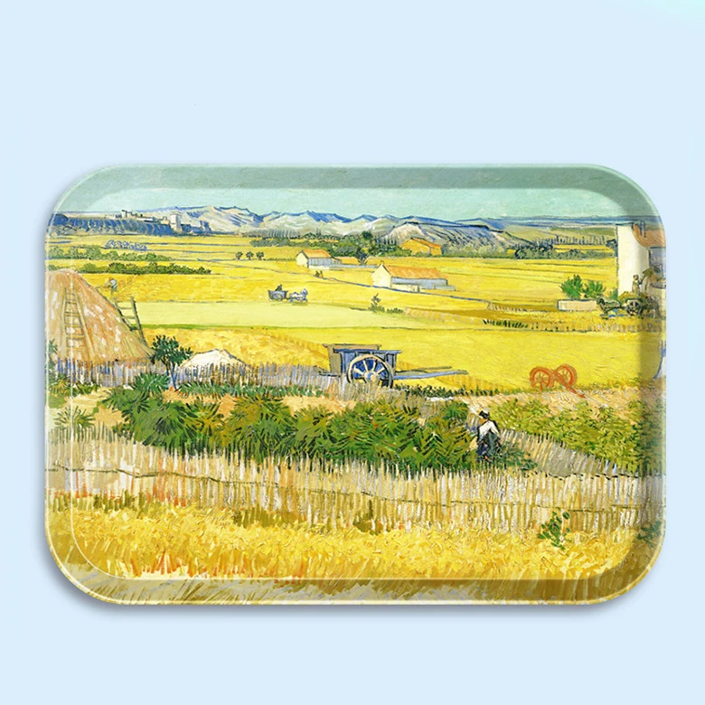 The cactus print Summer use colorful melamine dinner tray sale price