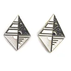Cheap custom plate gold and silver pins rhombus soft and hard enamel lapel pins