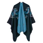 Autumn and winter hot selling phoenix cashmere lady scarf fashion stretch thick warm shawl cape knit poncho