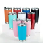 Stainless Steel Customized Color 20oz/30oz 304 Stainless Steel Double Wall Vacuum Insulated Tumbler With Straw And Lid