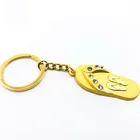 Sales Slipper pendant gold plating metal keychain