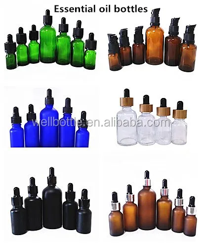 Wholesale 30ml 1oz black empty cosmetic glass essential oil bottle shoulder-010RL