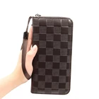 Decoration zip money clip Long Wallet Length businessphone bag clutch PU leather men wallet