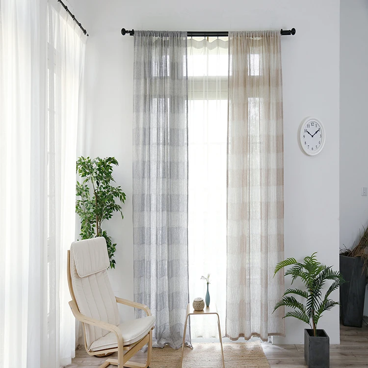 Decoration Ready Made Drapes And Window Sheer Fabrics Curtain
