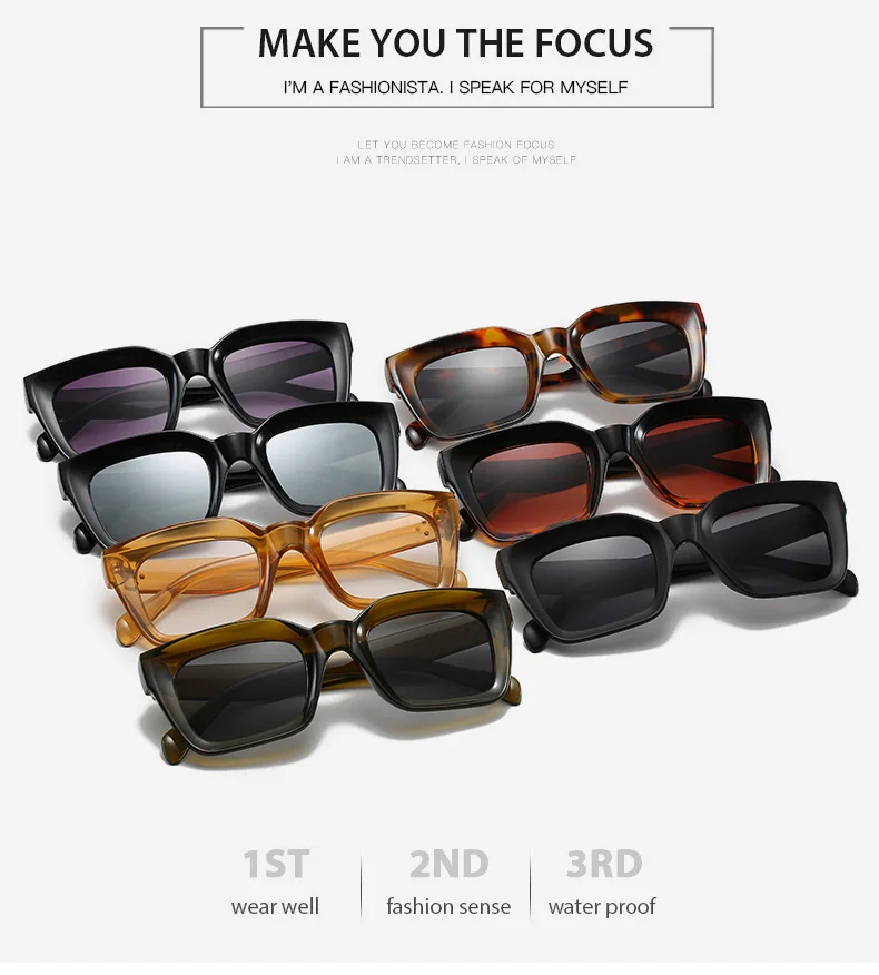EUGENIA 2020 UV400 Square Women Sunglasses Retro Trendy Oversized Luxury Sun Glass