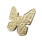Metal Butterfly Badge Free Sample Frosted Diecast Metal Butterfly Badge