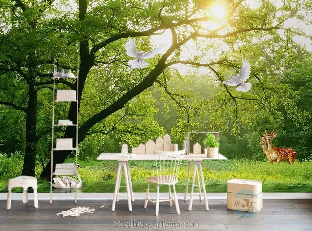 Fresh natural landscape woods beauty background wall