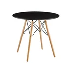 One-Stop Service Free Sample Cheap Price Dining Room Furniture Wood MDF Black Round Modern Table Designs