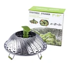 Vegetable Steamer Insert Retractable Folding Basket Tray Stainless Steel Food Steamer