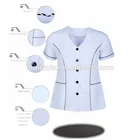 china supplier waterproof soil release woven white scrubs uniforms nurses scrub top