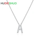 White gold cubic zirconia initial letter custom necklace for ladies