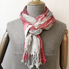 2019 New Design 100% Acrylic Woven Stripe Wrinkle Scarf For Men