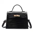 Luxury Stone Pattern Solid Color Shoulder Handbag Pu Leather Satchel Crossbody Square Bags for Women