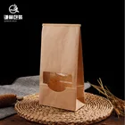 One-Stop Service Take Away Paper Bag Tin Tie Kraft Paper Bags With Clear Window Factory Price