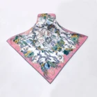 Wholesale Custom Silk Ladies Scarf Digital Printed Sublimated Square Polyester Scarfs For Women Stylish