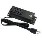 Dual Sockets and USB Ports Power Outlet In US Standard With Up Cover Power Strip Furniture