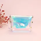 New special design custom promotion gift shiny holographic ziplock makeup bags eco PVC transparent pouch bag cosmetic