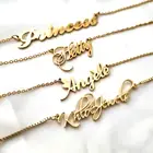 Jiushang fashion sterling 925 sterling silver plated letter custom name plate jewelry personalized necklace for women
