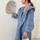 double cashmere wool coat women coat camel hand made trench coat 2019
