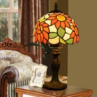 8-inch American Rural classic sunflower bar dining room bedroom bedside table lamp Tiffany color glass alloy lamp