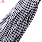 Slanna Check Plaid Women Official Casual Summer Elastic Waist Midi Skirt