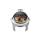 High Quality Stainless steel roll top round chafing dish food warmer bain-marie