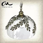 Lighting iron glass pendant lamp in copper color for kitchen
