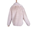 Jacket Rabbit Women's Winter Jacket Faux Rabbit Fur Short Suit Collar Jacket Double Breasted Jacket