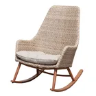 Garden Chair Outdoor Garden Chair Patio Outdoor Furniture KD Steel Aluminum Garden PE Rattan Rocking Chair