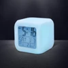 Promotion Gifts HIP 3AAA Battery 7 LED Change Colors Nightlight Time Data Week Thermometer Square LCD Digital Snooze Alarm Clock