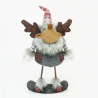 Lovely animated christmas decoration plush reindeer with iron legs stand on skateboard
